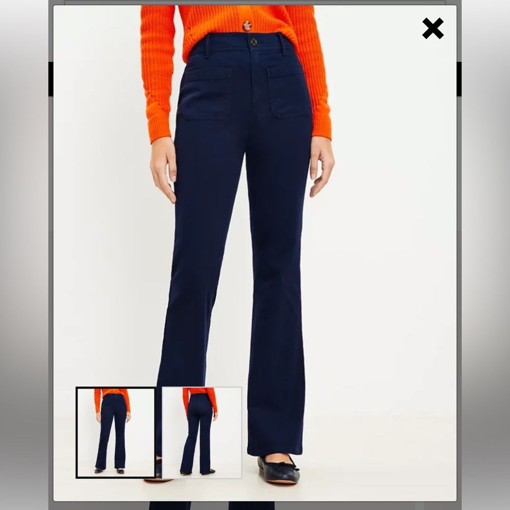 LOFT navy trouser flare jeans